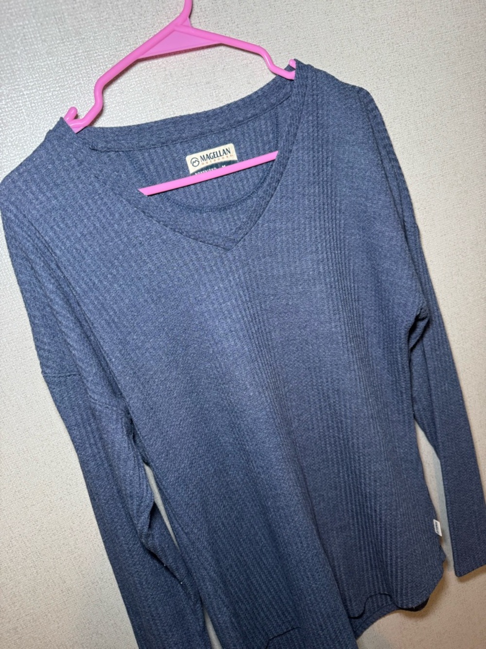 Magellan Women’s Blue V-Neck Ribbed Sweater